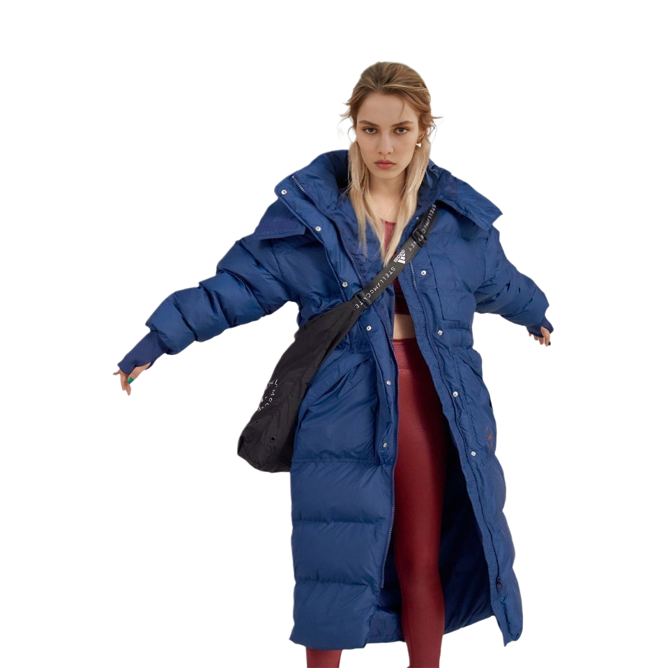 (Women) adidas Stella McCartney  Long Puffer Coat Blue with Logo Pocket Print. HI6083 圖 4