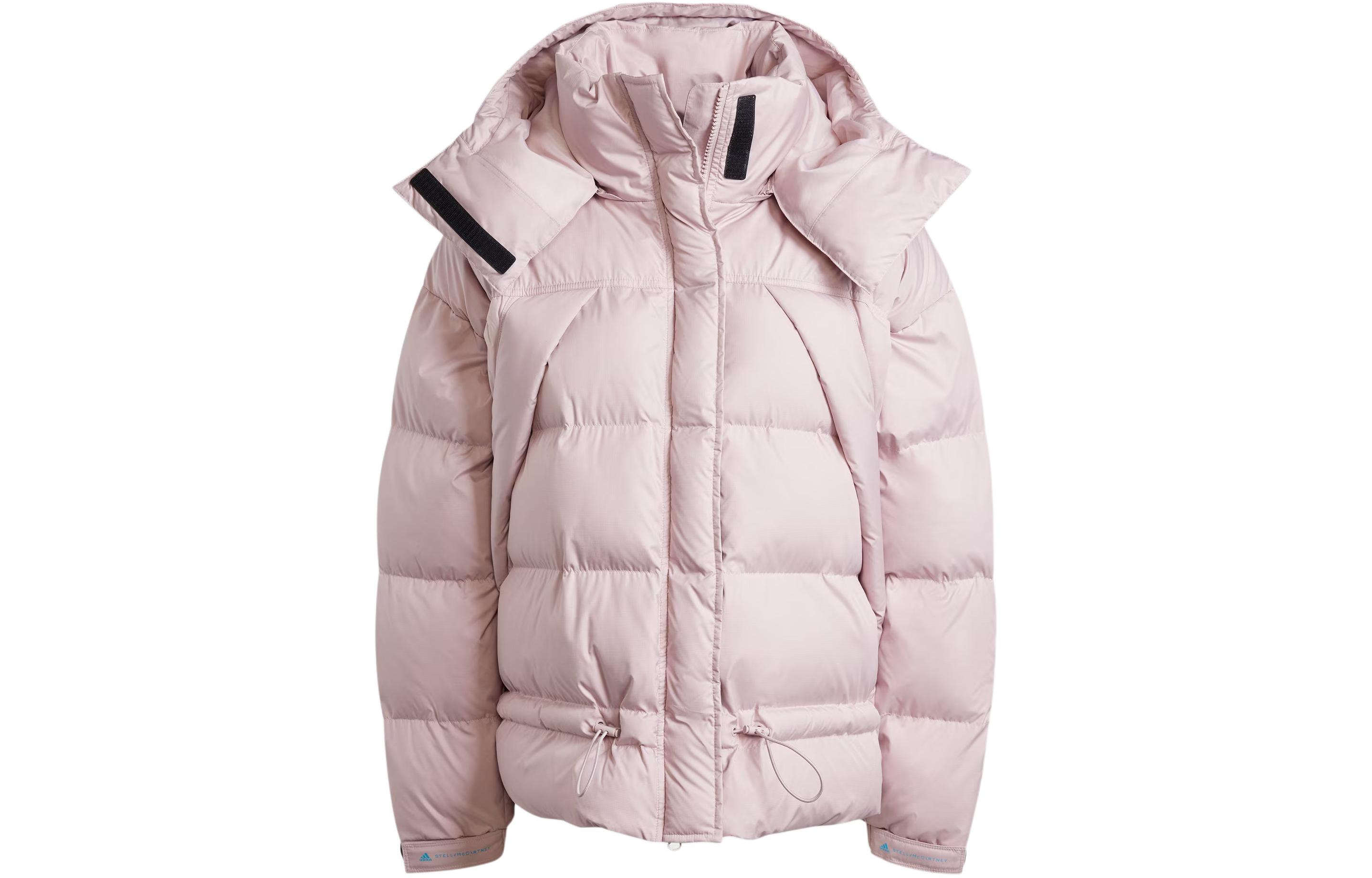 (Women) adidas x Stella McCartney  Pink Mid-Length Padded Jacket with Logo Print IT5745