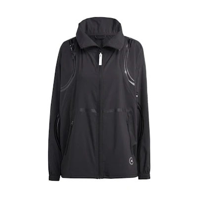 (Women) adidas Stella McCartney Black Colorblock Striped Utility Jacket HR2212