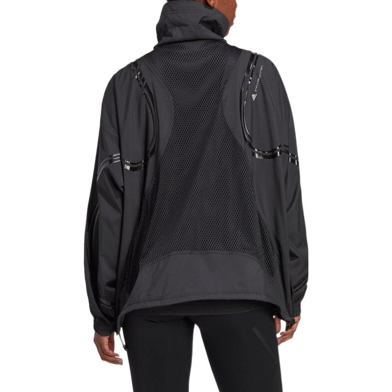 (Women) adidas Stella McCartney Black Colorblock Striped Utility Jacket HR2212 圖 4