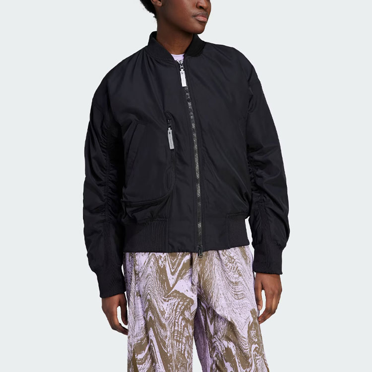 (Women) adidas Stella McCartney Black Logo Patch Bomber Jacket IP1370 圖 3
