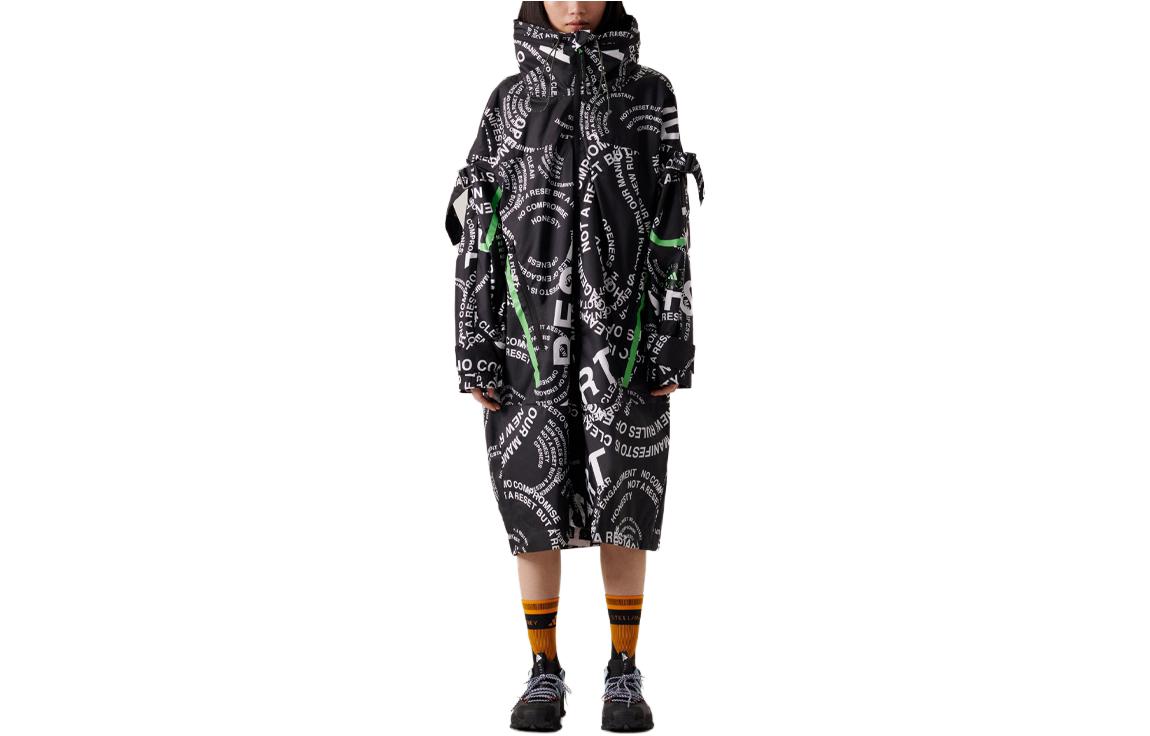 (Women) adidas Stella McCartney Black Logo Print Hooded Jacket HT1099 圖 2