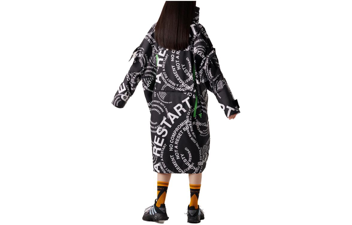 (Women) adidas Stella McCartney Black Logo Print Hooded Jacket HT1099 圖 3