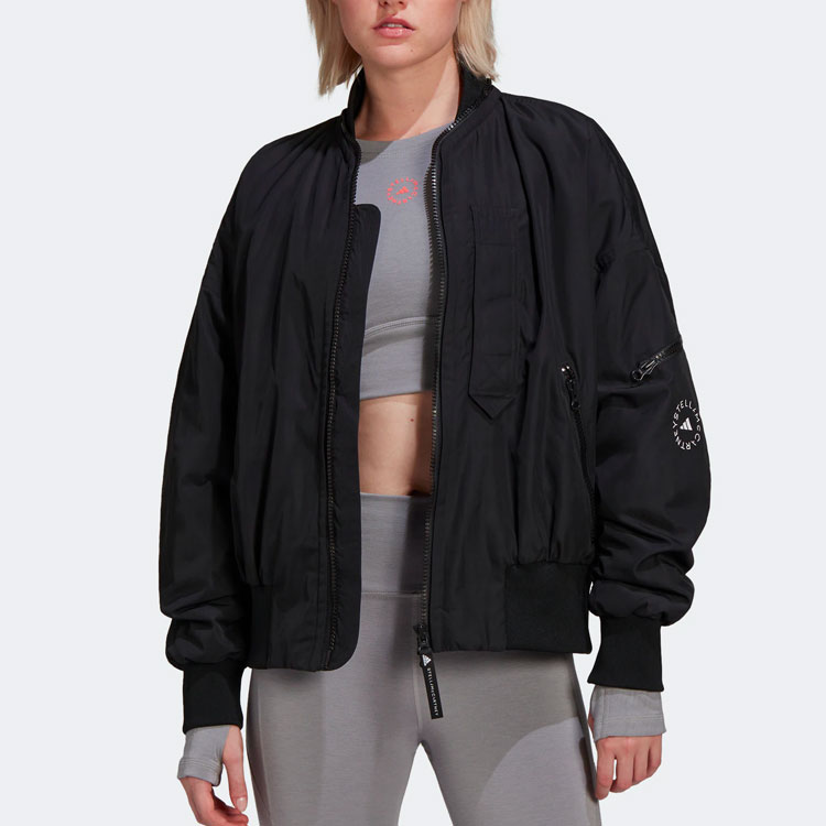 (Women) adidas Stella McCartney Black Solid Bomber Jacket H59969 圖 4