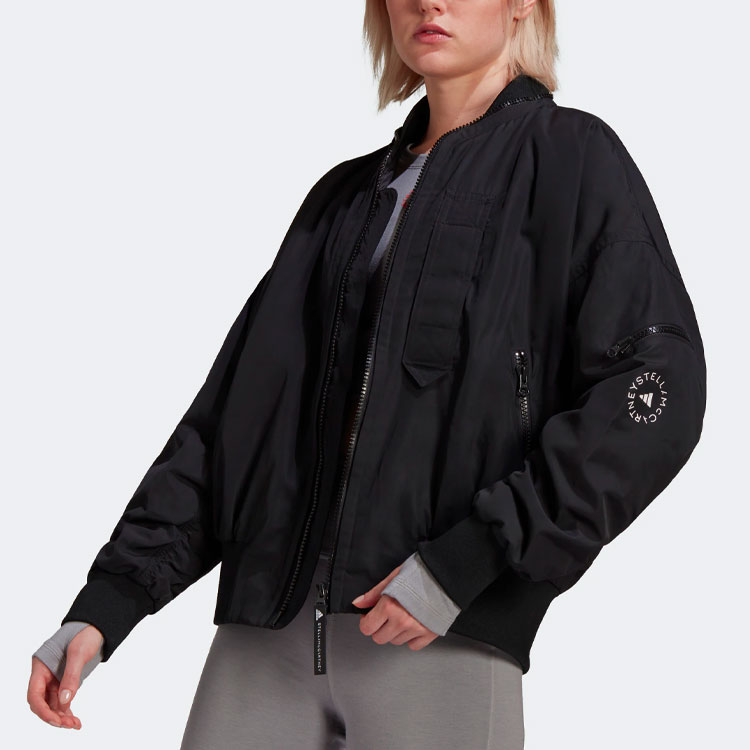 (Women) adidas Stella McCartney Black Solid Bomber Jacket H59969 圖 5