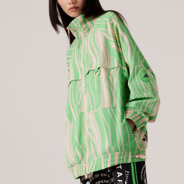 (Women) adidas Stella McCartney Contour Print Green Full-Zip Jacket HS0988 圖 4