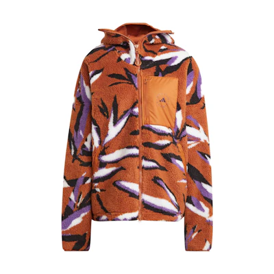 (Women) adidas Stella McCartney Fleece Lined Hoodie Jacket - Dark Brown IK9340