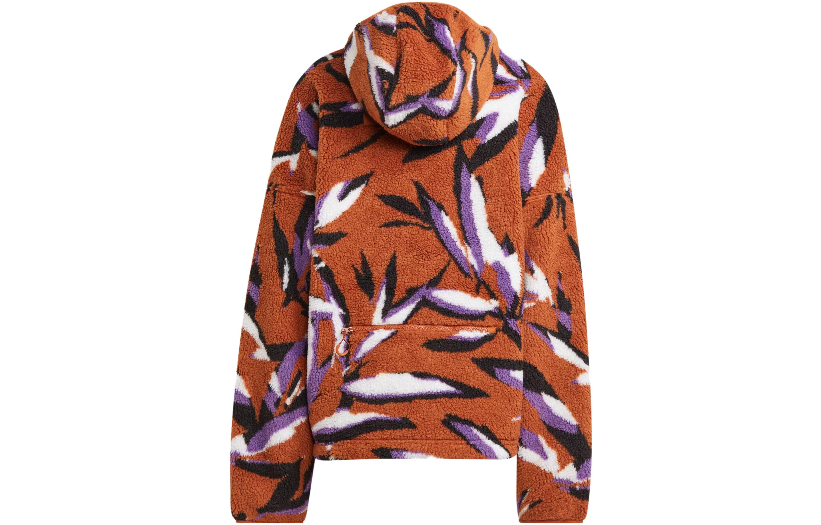 (Women) adidas Stella McCartney Fleece Lined Hoodie Jacket - Dark Brown IK9340 圖 3