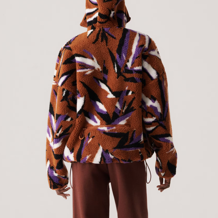 (Women) adidas Stella McCartney Fleece Lined Hoodie Jacket - Dark Brown IK9340 圖 6