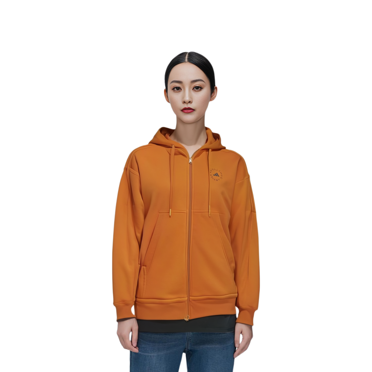(Women) adidas Stella McCartney Logo Hoodie Jacket Brown Yellow Sportswear IB6851 圖 7