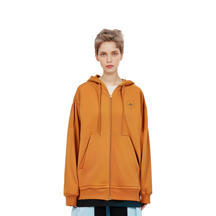 (Women) adidas Stella McCartney Logo Hoodie Jacket Brown Yellow Sportswear IB6851 圖 8