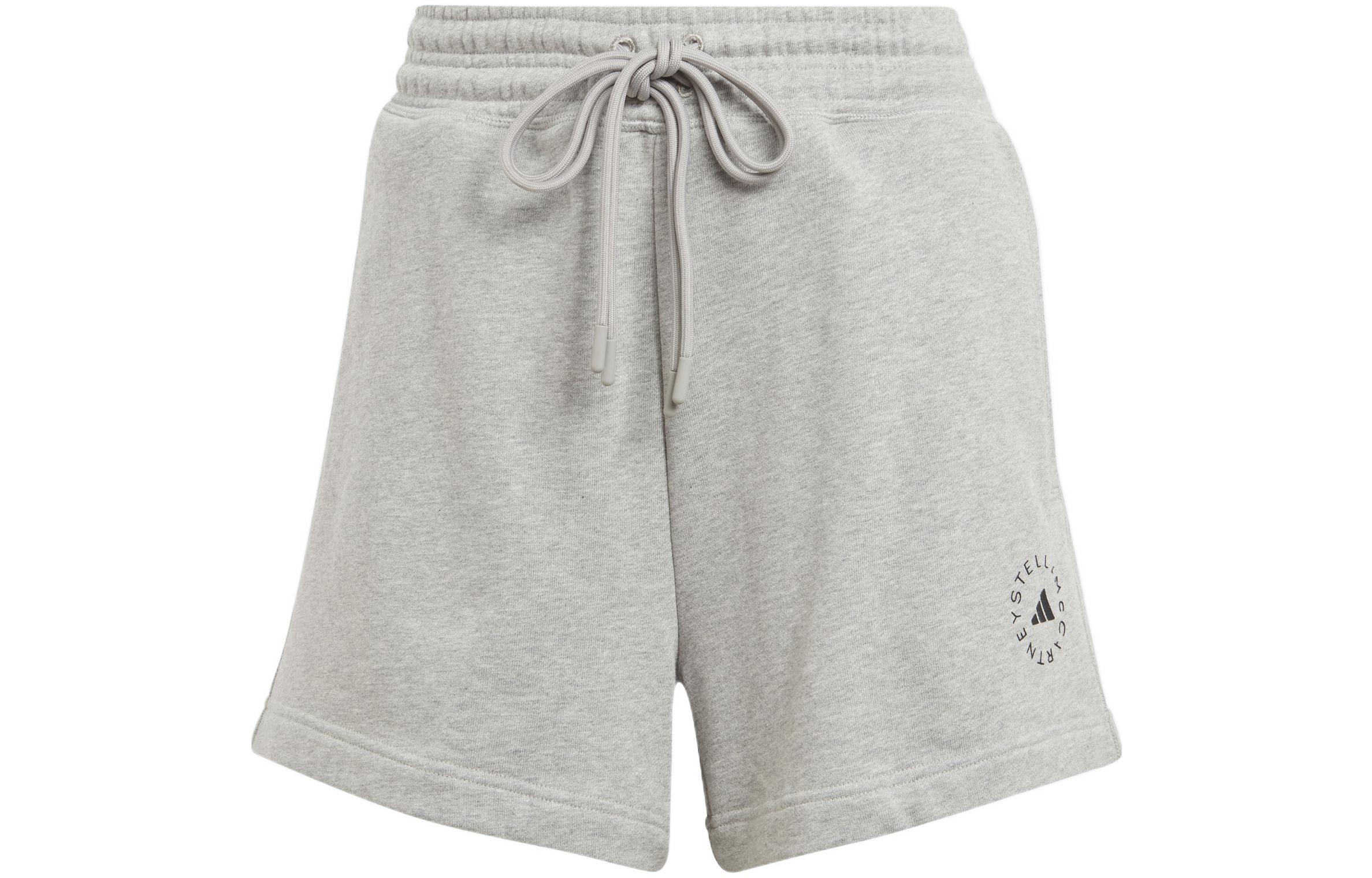 (Women) adidas x Stella McCartney Logo Print Drawstring Shorts - Grey HT1098