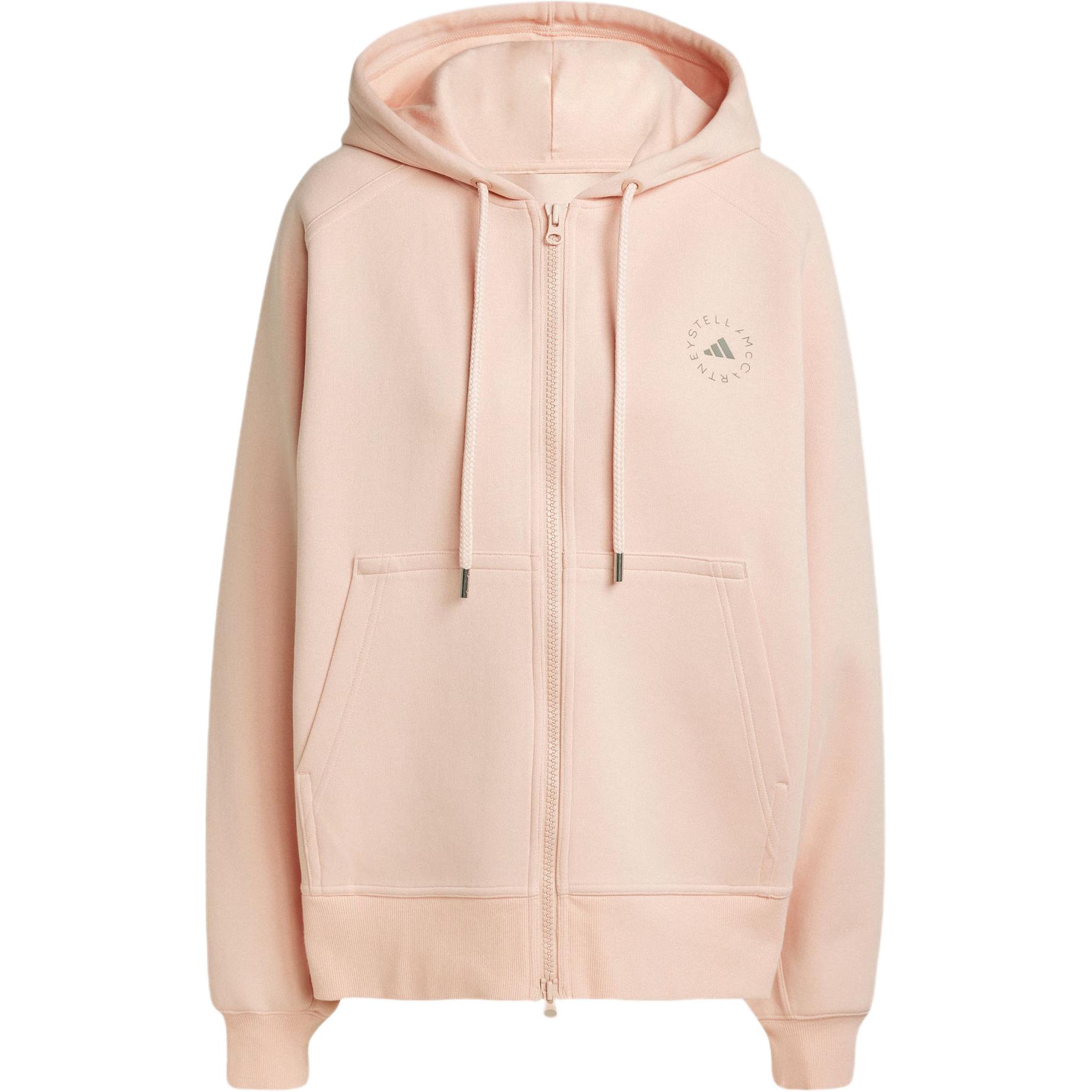 (Women) adidas Stella McCartney Pink Full-Zip Loose Fit Knit Hoodie Jacket JI5160