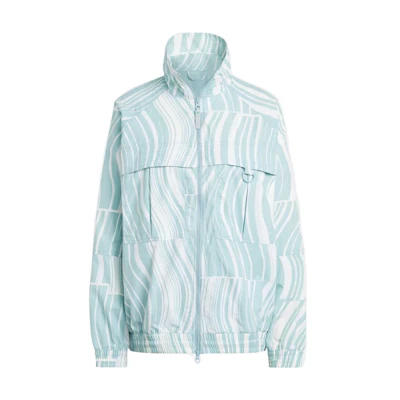 (Women) adidas Stella McCartney Striped Print Full-Zip Jacket White HT1102