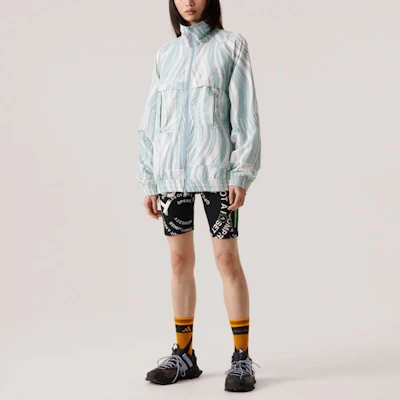 (Women) adidas x Stella McCartney Striped Print Full-Zip Jacket White HT1102 Shop (Women) adidas x Stella McCartney Striped Print Full-Zip Jacket White HT1102