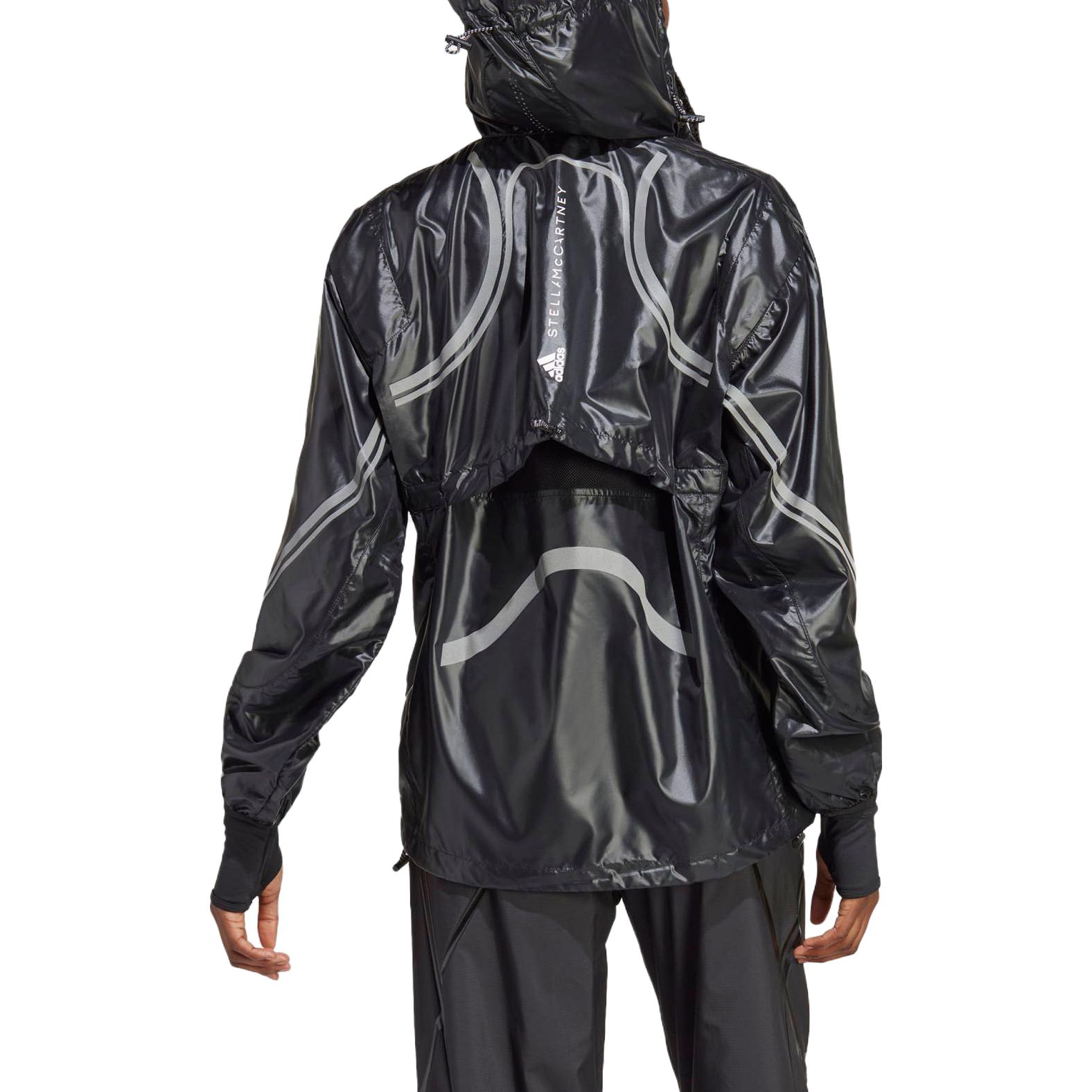 (Women) adidas Stella McCartney Women’s Logo Print Zip Hoodie Jacket - Black IC9717 圖 4