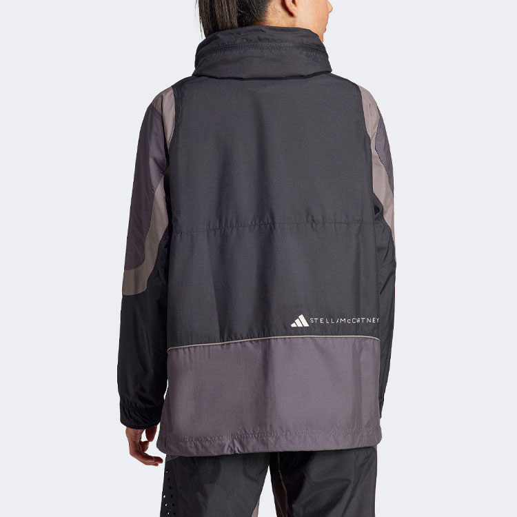 (Women) adidas Stella McCartney Woven Track Top Hooded Jacket Black IN3619 圖 4