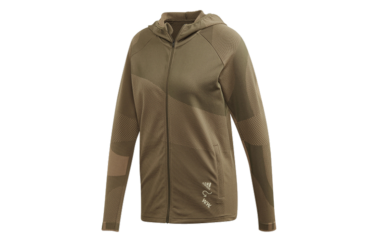 (Women) adidas WOOD WOOD Hoodie Jacket Grey Green Casual Sportswear FL2844