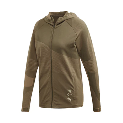 (Women) adidas WOOD WOOD Hoodie Jacket Grey Green Casual Sportswear FL2844