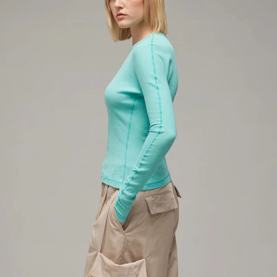 (W) adidas x Y-3 Baju Lengan Panjang Hijau Mint Logo Krew Leher. IV7758 Lookbook (W) adidas x Y-3 Baju Lengan Panjang Hijau Mint Logo Krew Leher. IV7758