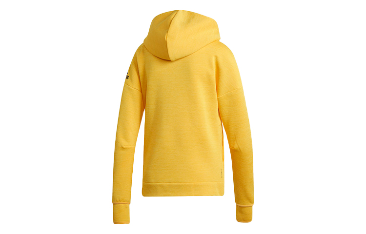(Women) adidas Yellow Windproof Hooded Jacket with Logo Print EA0340