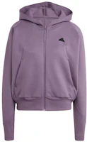 (Women) adidas Z N E Full-Zip Hoodie Shadow Violet Casual Logo Sweatshirt Jacket IN5132 (Women) adidas Z N E Full-Zip Hoodie Shadow Violet Casual Logo Sweatshirt Jacket IN5132