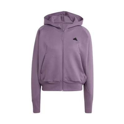 (Women) adidas Z N E Full-Zip Hoodie Shadow Violet Casual Logo Sweatshirt Jacket IN5132