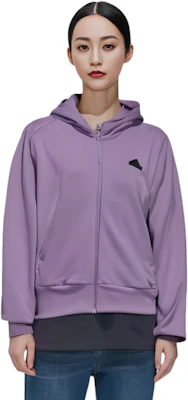 (W) 阿迪达斯ZNE全拉链连帽衫紫影休闲标志款卫衣夹克 IN5132 Details for (W) 阿迪达斯ZNE全拉链连帽衫紫影休闲标志款卫衣夹克 IN5132
