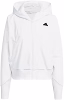 (Women) adidas Z.N.E Woven White Full-Zip Hoodie Jacket with Minimal Logo Design IN9483 (Women) adidas Z.N.E Woven White Full-Zip Hoodie Jacket with Minimal Logo Design IN9483