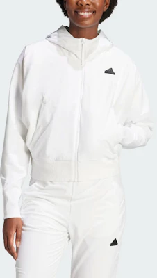 (W) 阿迪达斯 Z.N.E 白色简约logo设计连帽拉链夹克 IN9483 Lookbook (W) 阿迪达斯 Z.N.E 白色简约logo设计连帽拉链夹克 IN9483