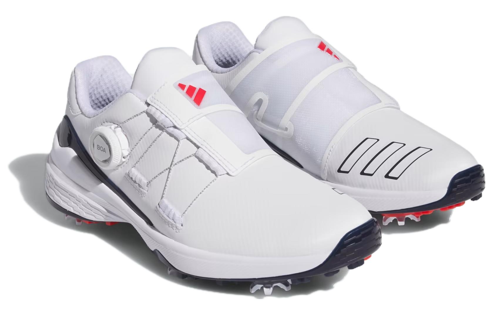 Shop adidas ZG23 減震耐磨 低幫 高爾夫球鞋 女款 白藍紅