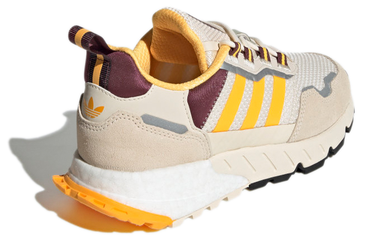 Shop adidas originals ZX 1K Boost 舒適耐磨運動鞋 女款 灰黃