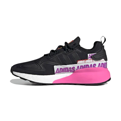 (W) adidas ZX 2K Boost 'Wordmark Heel Stripe - Black Pink'