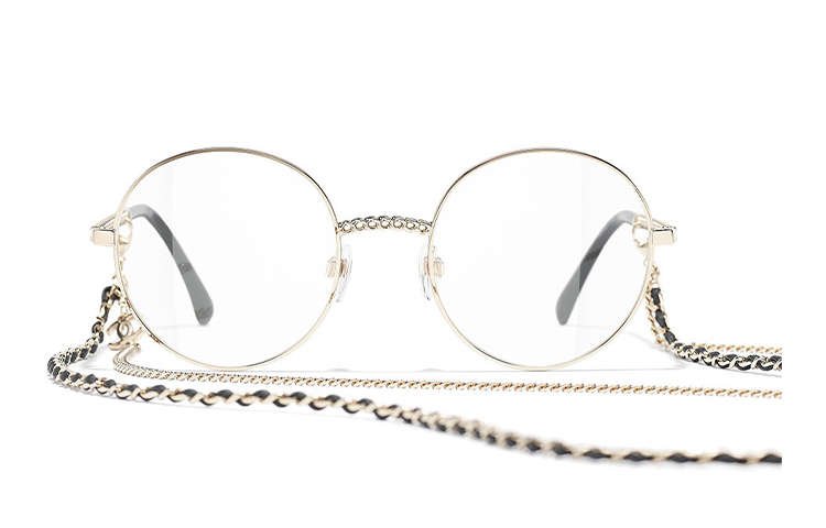 (Women) Adjustable CHANEL Gold Alloy Round Optical Eyeglass Frames CH2186-C395 圖 7