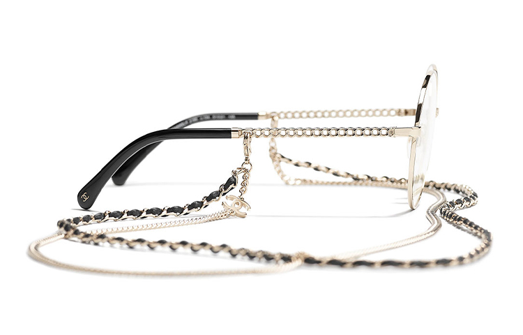 (Women) Adjustable CHANEL Gold Alloy Round Optical Eyeglass Frames CH2186-C395 圖 8