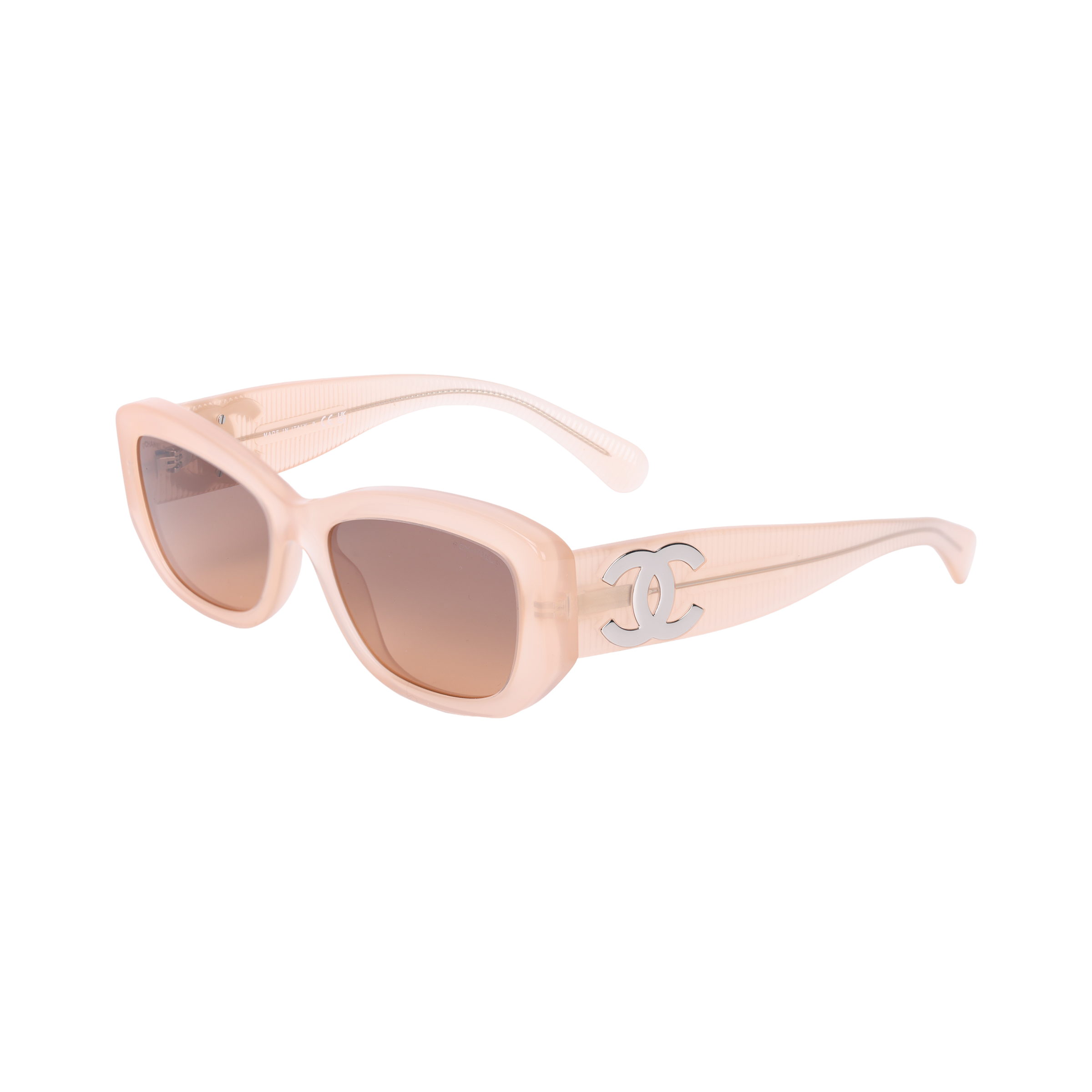 (Women) Adjustable CHANEL Pink Irregular Acetate Transparent Frame Sunglasses CH5493173218