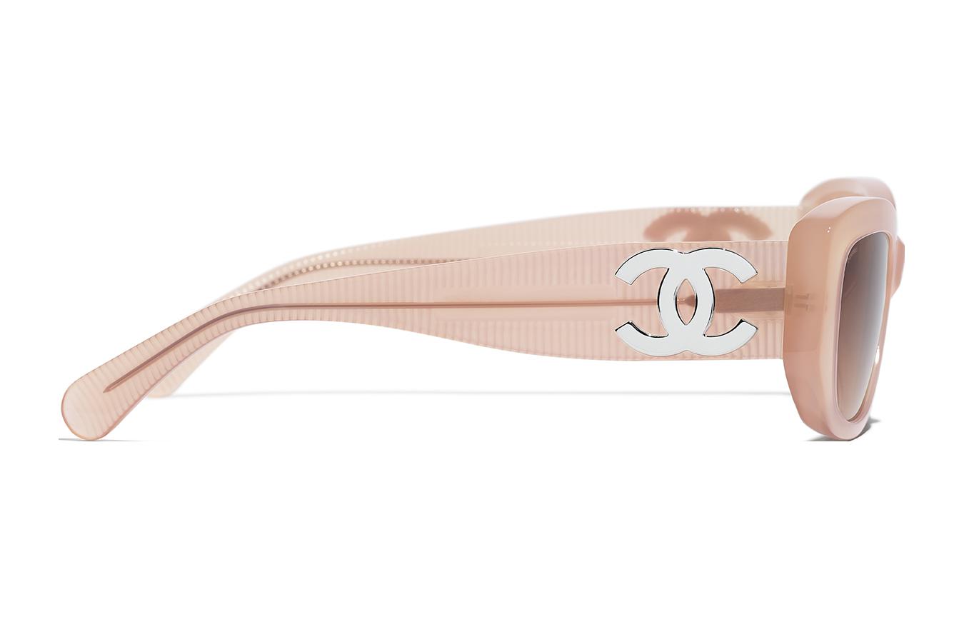 (Women) Adjustable CHANEL Pink Irregular Acetate Transparent Frame Sunglasses CH5493173218 圖 5