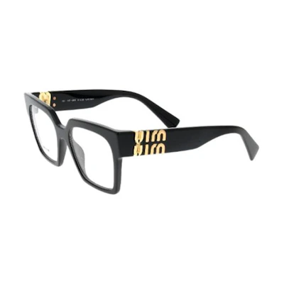 (Women) Adjustable MIU MIU Irregular Optical Glasses Frame Women Black Logo Design. VMU04U1AB101