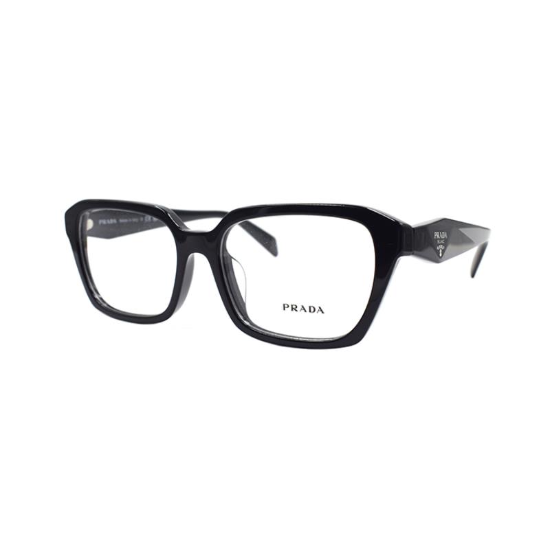 (Women) PRADA Black Rectangle Optical Glasses Frame for Women. VPR14Z-F 1AB-1O1