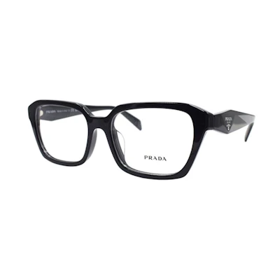 (Women) Adjustable Prescription PRADA Black Rectangle Optical Glasses Frame for Women. VPR14Z-F 1AB-1O1