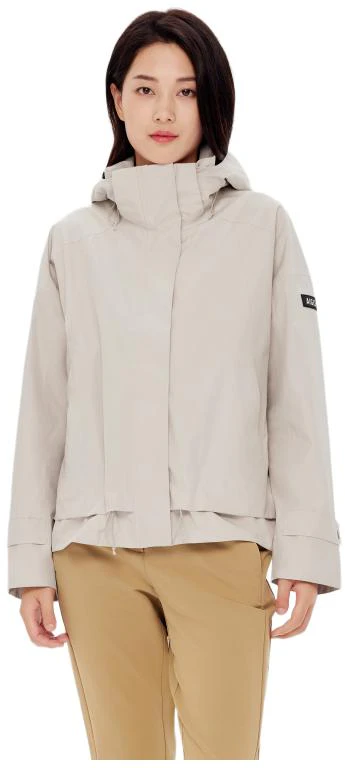women-aigle-beige-waterproof-windbreaker-outdoor-jacket-with-side-logo-aq-692