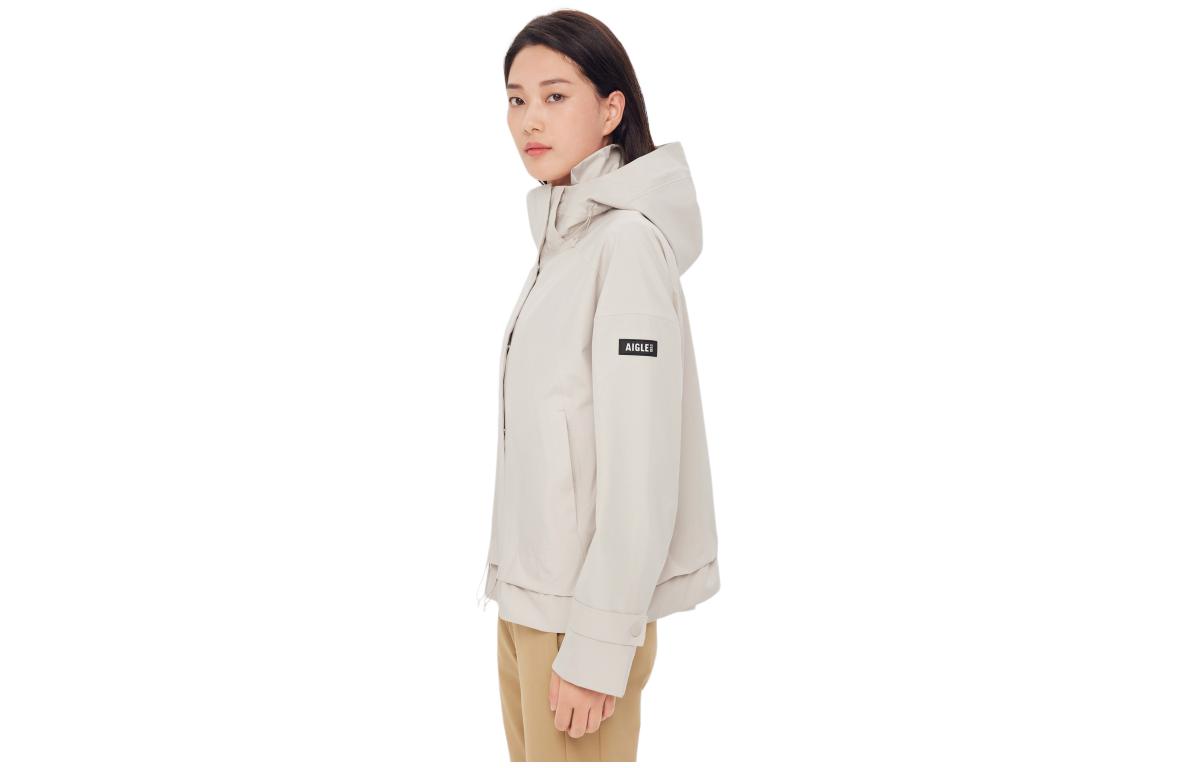 (Women) AIGLE  Beige Waterproof Windbreaker Outdoor Jacket with Side Logo. AQ692 圖 4
