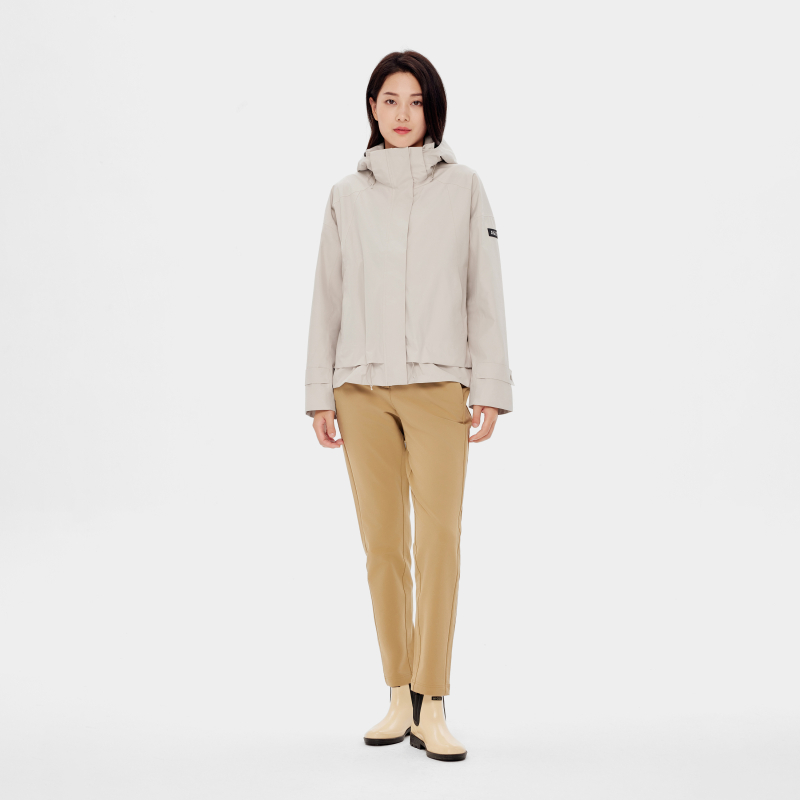 (Women) AIGLE  Beige Waterproof Windbreaker Outdoor Jacket with Side Logo. AQ692 圖 5