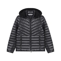 (Women) AIGLE Black Waterproof Detachable Hood Down Jacket for Outdoor Activities. AQ221 (Women) AIGLE Black Waterproof Detachable Hood Down Jacket for Outdoor Activities. AQ221