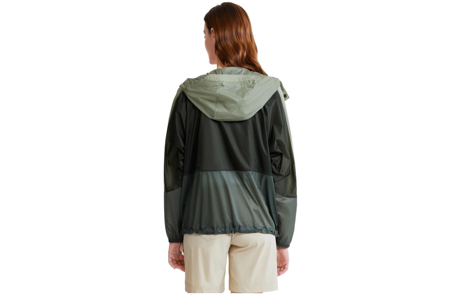 (Women) AIGLE  Colorblock Water-Repellent Outdoor Hooded Jacket in Rosemary Green. AT374 圖 3
