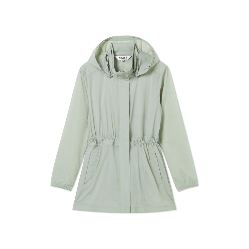 (Women) AIGLE  Lightweight Water-Repellent Sun-Protective Jacket in Fresh Green. AW811