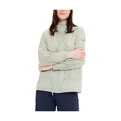 (Women) AIGLE Lightweight Water-Resistant UV Protection Hoodie - Light Green. AT358