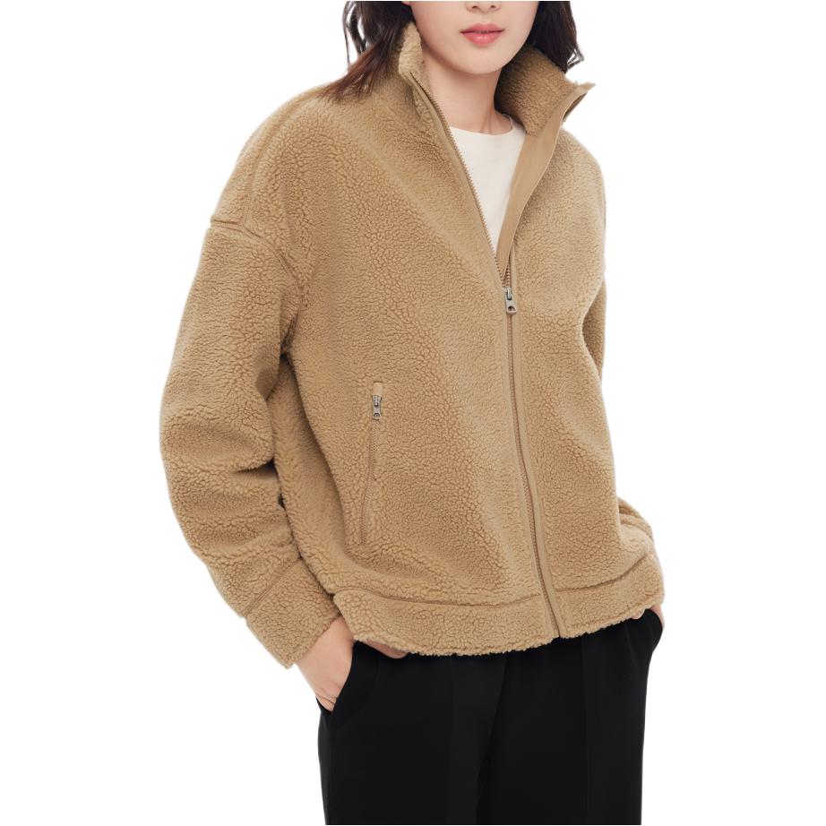 (Women) AIGLE  Outdoor Zip-Up Fleece Jacket in Light Beige. AW131