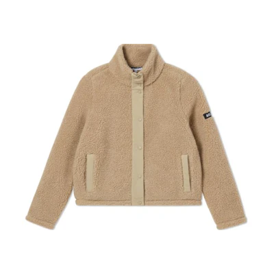 (Women) AIGLE Solid Color Fleece Collar Buttoned Long Sleeve Jacket AO21