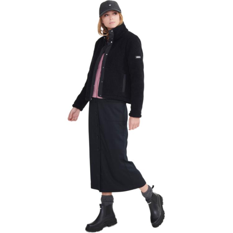 (Women) AIGLE  Solid Color Fleece Collar Buttoned Long Sleeve Jacket AO21 圖 7